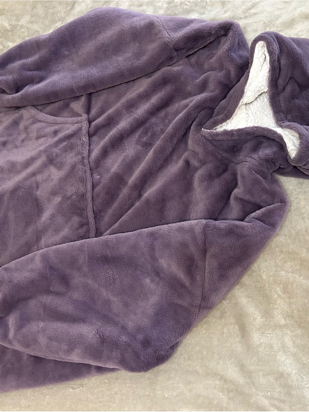 Three Poodle Purple Oversized Plush Wearable Blanket Hoodie